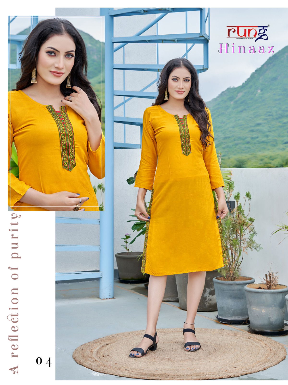 Hinaz By Rung Rayon Designer Kurtis Catalog